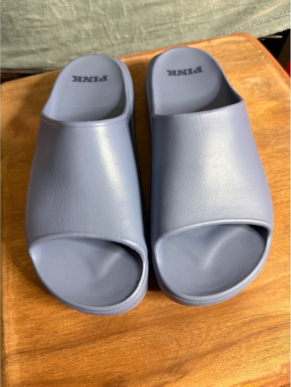 NWT Victoria’s Secret PINK Pillow Slide Sandals - Slate Blue - Size L